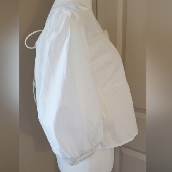 White Puff Sleeve Top - Picture 6 of 11